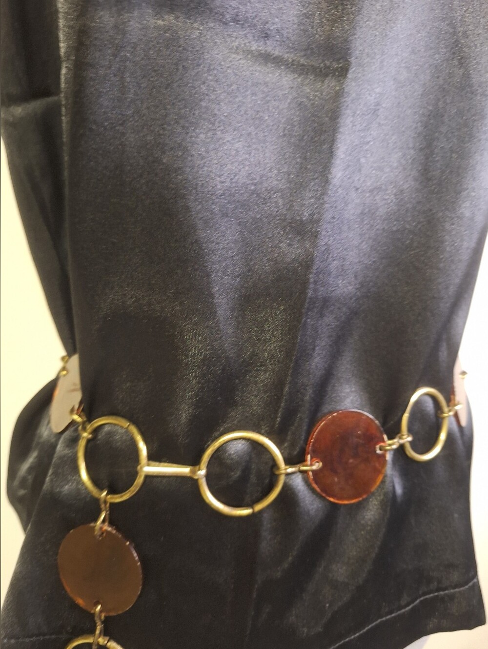 Faux Tortoise Shell Gold-Tone Chain Belt Size Small To Lg